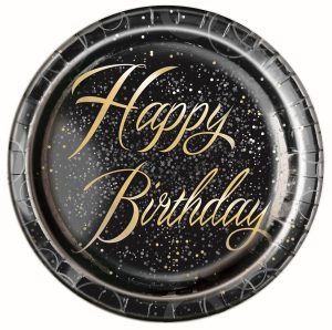 Gold Birthday Plates 8pk