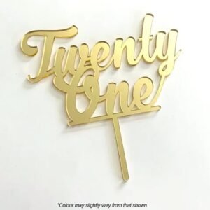 Twenty One Gold Mirror Cake Topper