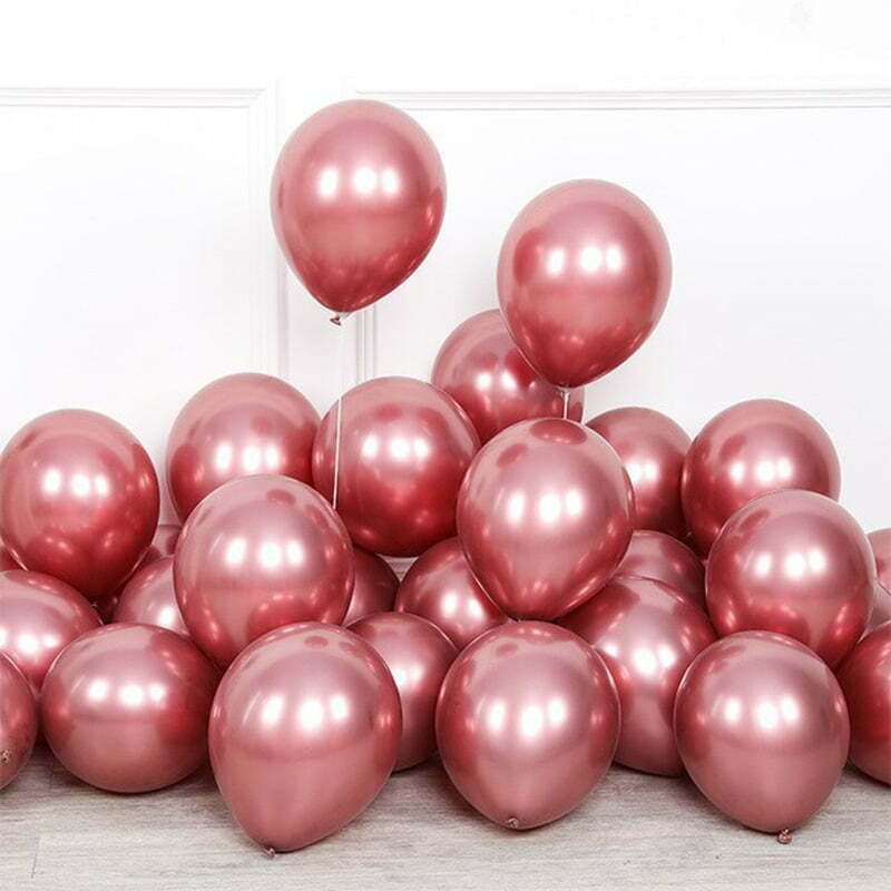 30cm Chrome Rose Red Balloons 50pk - Queenparty