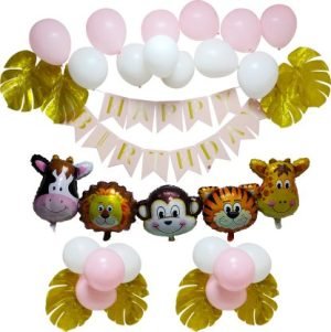 Birthday Rosy Jungle Balloon Set