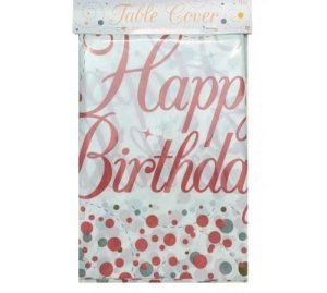 Rose Gold Birthday Tablecover