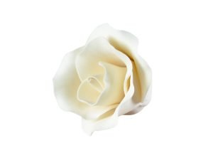 Medium Single Rose Ivory Sugar Flower