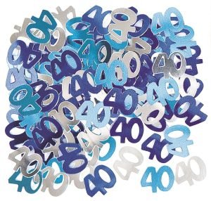 40th Silver Blue Birthday Confetti