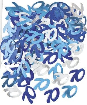 70th Silver Blue Birthday Confetti