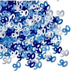 90th Silver Blue Birthday Confetti
