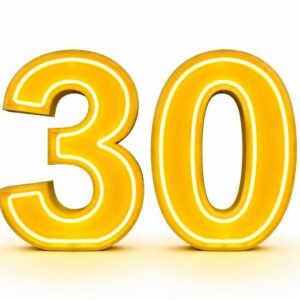 Neon number 30 light up numbers for birthday party hire Sydney