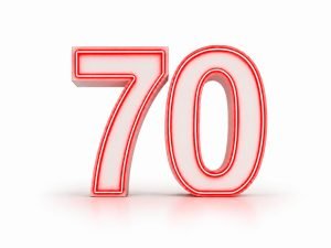 Neon number 70 light up numbers for birthday party hire Sydney